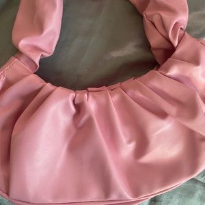 Pink Leather Runched Purse